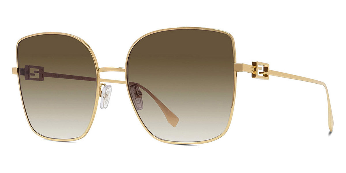FENDI FE40013U Gold - Female Sunglasses, Brown Mirror Lens