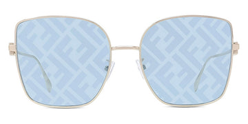 Fendi® FE40013U FEN FE40013U 32V 59 - Shiny Light Gold / Azure with Silver FF Sunglasses