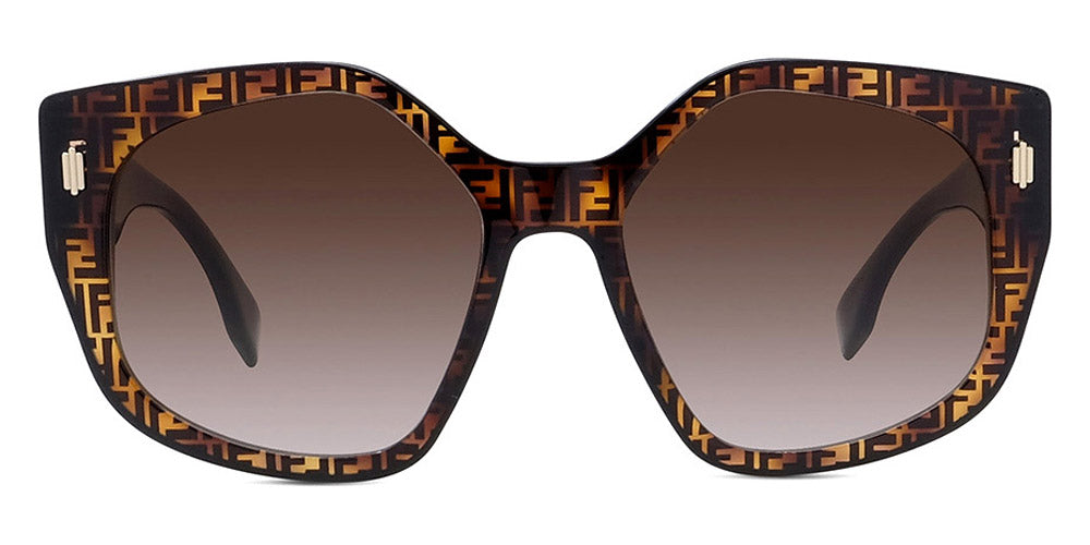 Fendi Geometric Sunglasses FE400971-5101V Shiny Black Frame Blue Lenses