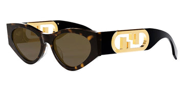 Fendi® FE40049I FEN FE40049I 52E 54 - Shiny Dark Havana / Brown Sunglasses