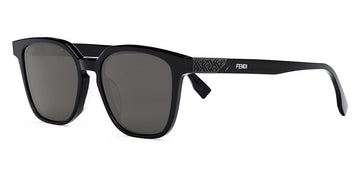 Fendi® FE40057U FEN FE40057U 01A 53 - Shiny Solid Black / Smoke Sunglasses