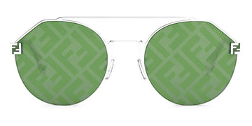 Fendi® FE40060U FEN FE40060U 16Q 55 - Shiny Silver / Green Sunglasses