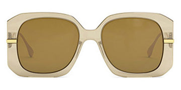 Fendi® FE40065I FEN FE40065I 57E 55 - Shiny Transparent Beige / Khaki Sunglasses