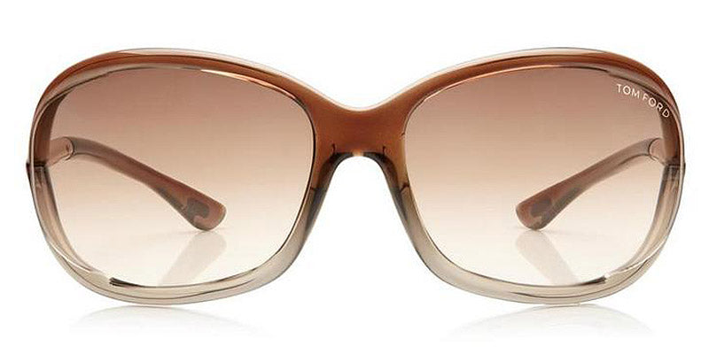 Tom Ford® FT0008 Jennifer FT0008 Jennifer 38F 61 - 38F - Shiny Transparent Bronze / Gradient Brown Lenses Sunglasses