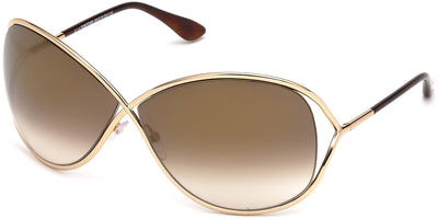 Tom Ford® FT0130 Miranda FT0130 Miranda 28G 68 - 28G - Shiny Rose Gold/ Gradient Brown Flash Lenses Sunglasses