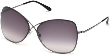 Tom Ford® FT0250 Colette FT0250 Colette 08C 63 - 08C - Shiny Gunmetal, Black Temple Tips / Gradient Grey Lenses Sunglasses