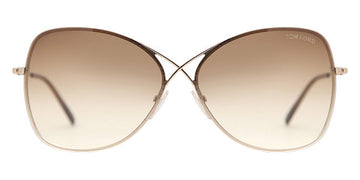 Tom Ford® FT0250 Colette FT0250 Colette 28F 63 - 28F - Shiny Rose Gold, Dark Brown Temple Tips / Gradient Brown Lenses Sunglasses