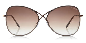 Tom Ford® FT0250 Colette FT0250 Colette 48F 63 - 48F - Shiny Brown, Transparent Brown Temple Tips / Gradient Brown Lenses Sunglasses