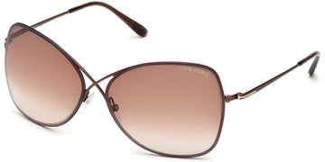 Tom Ford® FT0250 Colette FT0250 Colette 48F 63 - 48F - Shiny Brown, Transparent Brown Temple Tips / Gradient Brown Lenses Sunglasses