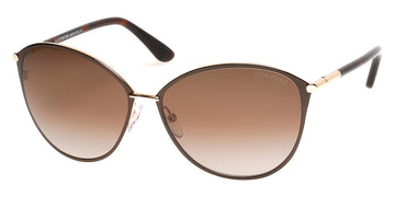 Tom Ford® FT0320 Penelope FT0320 Penelope 28H 59 - 28H Shiny Rose Gold/Shiny Dark Brown Sunglasses