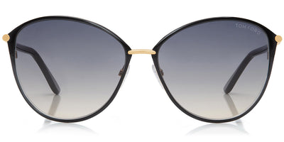 Tom Ford® FT0320 Penelope FT0320 Penelope 28B 59 - 28B - Shiny Rose Gold, Shiny Black Coating / Gradient Smoke Lenses Sunglasses