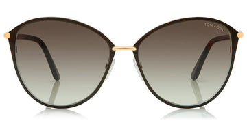 Tom Ford® FT0320 Penelope FT0320 Penelope 28F 59 - 28F - Shiny Rose Gold, Shiny Dark Brown Coating / Gradient Brown Lenses Sunglasses