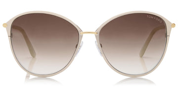 Tom Ford® FT0320 Penelope FT0320 Penelope 32F 59 - 32F - Shiny Pale Gold, Shiny Ivory Coating / Gradient Brown Lenses Sunglasses