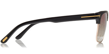 Tom Ford® FT0367 River FT0367 River 01D 57 - 01D - Shiny Black, Rose Gold Metal / Polarized Gradient Grey Lenses Sunglasses