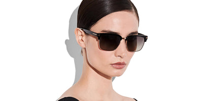 Tom Ford® FT0367 River FT0367 River 02B 57 - 02B - Shiny Black Front, Tortoise Temples, Matte Black Metal / Green Lenses Sunglasses