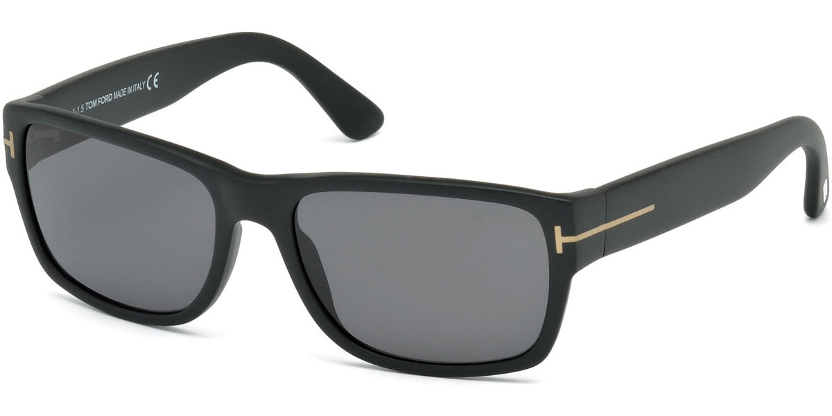 Tom Ford® FT0445 Mason FT0445 Mason 02D 58 - 02D - Matte Black/ Polarized Smoke Lenses Sunglasses