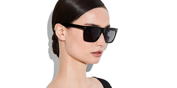 Tom Ford® FT0513 Morgan FT0513 Morgan 01W 57 - 01W - Shiny Black / Gradient Blue Lenses Sunglasses