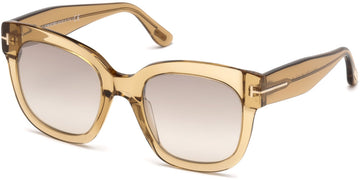 Tom Ford® FT0613 Beatrix-02 FT0613 Beatrix-02 45F 52 - Transparent Champagne/Rose Gold "T" Logo Sunglasses