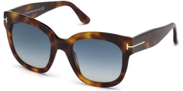 Tom Ford® FT0613 Beatrix-02 FT0613 Beatrix-02 53W 52 - Shiny Classic Havana/Rose Gold "T" Logo Sunglasses