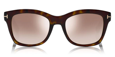 Tom Ford® FT0614 Lauren-02 FT0614 Lauren-02 52F 52 - 52F - Classic Dark Havana, Rose Gold T Logo/ Grad. Brown Lenses, Gold Flash Sunglasses