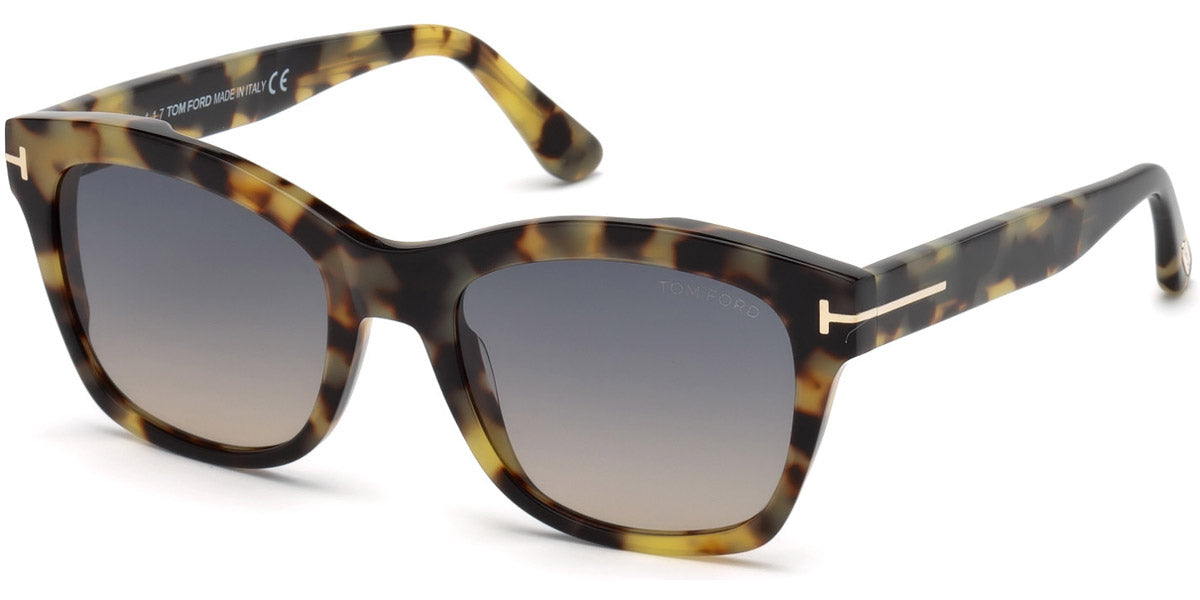 Tom Ford® FT0614 Lauren-02 FT0614 Lauren-02 55B 52 - 55B - Shiny Tortoise, Rose Gold T Logo/ Smoke Gradient Lenses Sunglasses