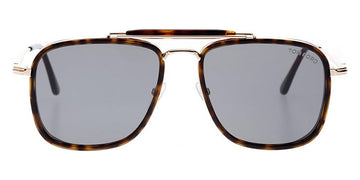 Tom Ford® FT0665 Huck FT0665 Huck 52A 58 - Shiny Classic Dark Havana Acetate/Shiny Rose Gold Sunglasses