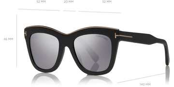 Tom Ford® FT0685 Julie FT0685 Julie 01C 52 - 01C - Shiny Black/ Gradient Smoke W. Silver Flash Lenses Sunglasses