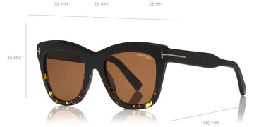 Tom Ford® FT0685 Julie FT0685 Julie 05E 52 - Shiny Black To Dark Havana/Shiny Black Sunglasses