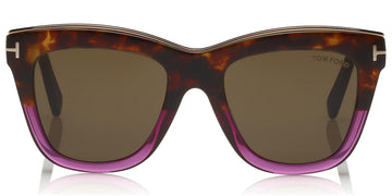 Tom Ford® FT0685 Julie FT0685 Julie 56E 52 - Vintage Havana To Transparent Purple/Vintage Havana Sunglasses