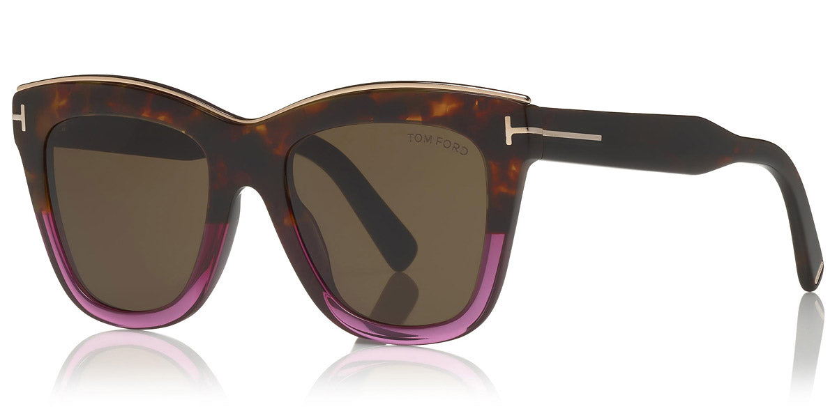 Tom Ford® FT0685 Julie FT0685 Julie 56E 52 - Vintage Havana To Transparent Purple/Vintage Havana Sunglasses