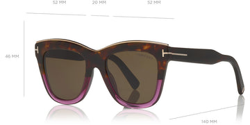 Tom Ford® FT0685 Julie FT0685 Julie 56E 52 - Vintage Havana To Transparent Purple/Vintage Havana Sunglasses