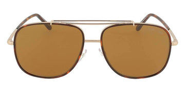 Tom Ford® FT0693 Benton FT0693 Benton 28E 58 - Shiny Rose Gold/Red Havana Acetate Sunglasses