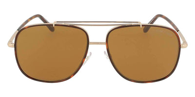 Tom Ford® FT0693 Benton FT0693 Benton 28E 58 - Shiny Rose Gold/Red Havana Acetate Sunglasses