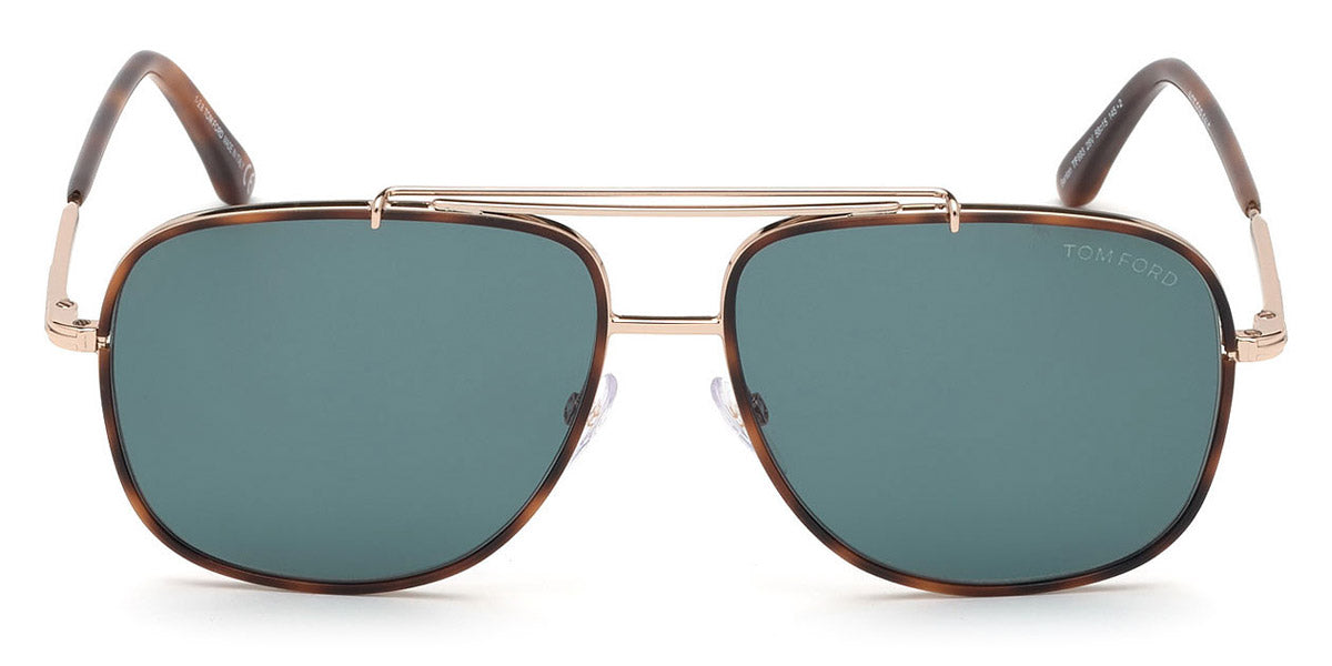 Tom Ford® FT0693 Benton FT0693 Benton 28V 58 - Shiny Rose Gold/Classic Havana Acetate Sunglasses