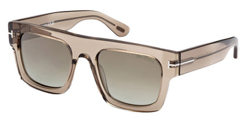 Tom Ford® FT0711 Fausto FT0711 Fausto 47Q 53 - 47Q - Shiny Transparent Oyster / Gradient Brown Lenses Sunglasses