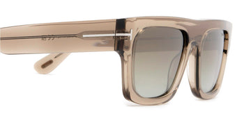 Tom Ford® FT0711 Fausto FT0711 Fausto 47Q 53 - 47Q - Shiny Transparent Oyster / Gradient Brown Lenses Sunglasses