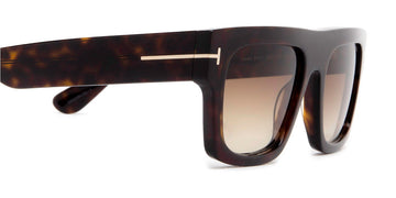 Tom Ford® FT0711 Fausto FT0711 Fausto 52F 53 - 52F - Shiny Dark Havana / Gradient Brown Lenses Sunglasses