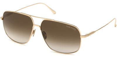 Tom Ford® FT0746 John-02 FT0746 John-02 28K 62 - Shiny Rose Gold Titanium Sunglasses