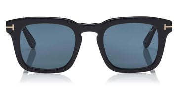 Tom Ford® FT0751-F-N Dax FT0751-F-N Dax 01A 53 - 01A - Shiny Black/ Smoke Lenses/ Gunmetal t" Temple Detail" Sunglasses