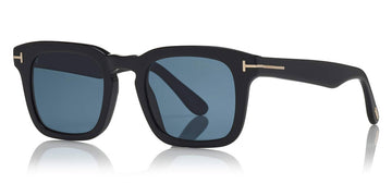 Tom Ford® FT0751-F-N Dax FT0751-F-N Dax 01A 53 - 01A - Shiny Black/ Smoke Lenses/ Gunmetal t" Temple Detail" Sunglasses