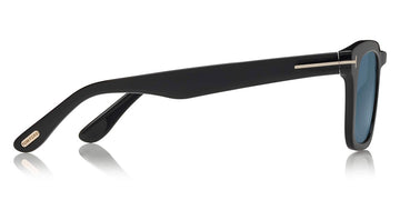 Tom Ford® FT0751-F-N Dax FT0751-F-N Dax 01A 53 - 01A - Shiny Black/ Smoke Lenses/ Gunmetal t" Temple Detail" Sunglasses