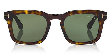 Tom Ford® FT0751 Dax FT0751 Dax 52N 50 - 52N - Shiny Classic Dark Havana/ Green Lenses Sunglasses