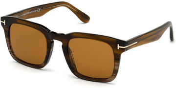 Tom Ford® FT0751 Dax FT0751 Dax 55E 50 - 55E - Dark Brown Fade To Light Striped Brown/ Vintage Brown Lenses Sunglasses