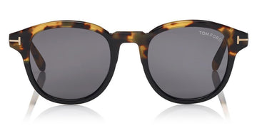 Tom Ford® FT0752 Jameson FT0752 Jameson 56A 52 - Shiny Tortoise Clear-Cut Black Sunglasses