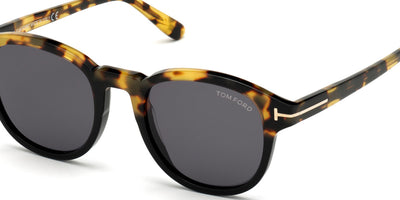 Tom Ford® FT0752 Jameson FT0752 Jameson 56A 52 - Shiny Tortoise Clear-Cut Black Sunglasses