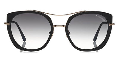 Tom Ford® FT0760 Joey FT0760 Joey 01B 56 - Shiny Black Acetate With Shiny Rose Gold Sunglasses