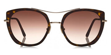 Tom Ford® FT0760 Joey FT0760 Joey 52F 56 - Shiny Classic Dark Havana With Shiny Rose Gold Sunglasses