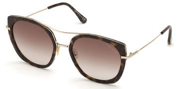 Tom Ford® FT0760 Joey FT0760 Joey 52F 56 - Shiny Classic Dark Havana With Shiny Rose Gold Sunglasses