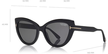 Tom Ford® FT0762 Anya FT0762 Anya 01D 55 - Shiny Black Sunglasses