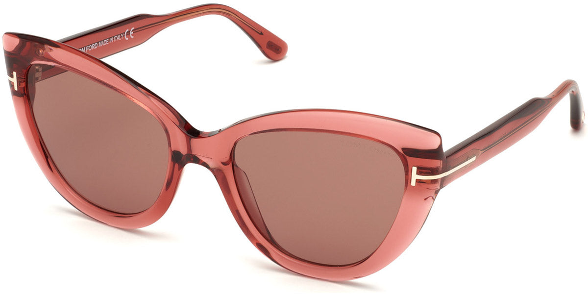 Tom Ford® FT0762 Anya FT0762 Anya 42E 55 - Shiny Transparent Antique Dark Pink Sunglasses